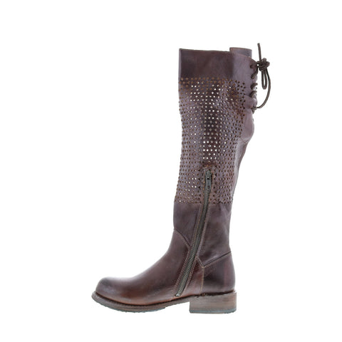 Bed Stu Cambridge F311009 Womens Brown Leather Lace Up Knee High Boots