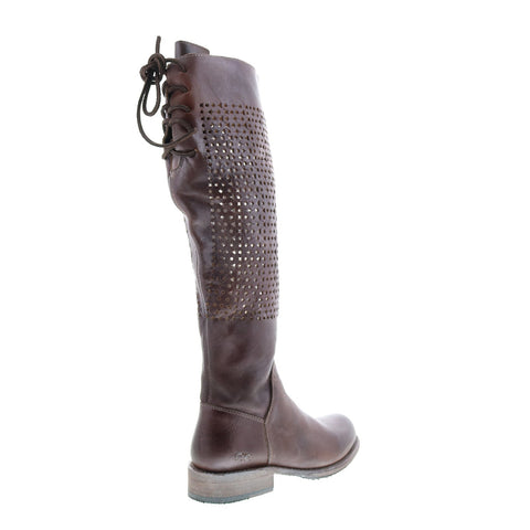 Bed Stu Cambridge F311009 Womens Brown Leather Lace Up Knee High Boots
