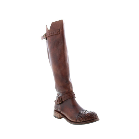 BedStu Blackburn F311019 Womens Brown Leather Hook & Loop Knee High Boots