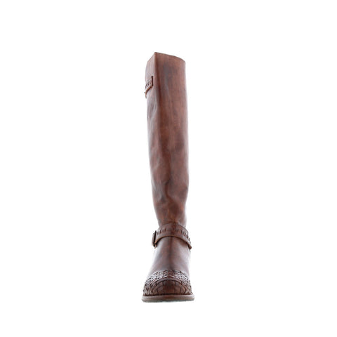 BedStu Blackburn F311019 Womens Brown Leather Hook & Loop Knee High Boots