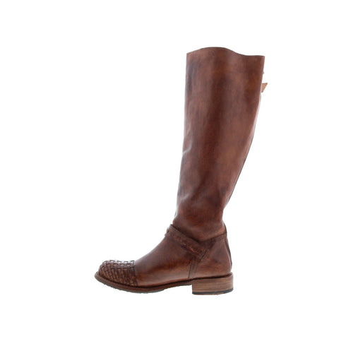 BedStu Blackburn F311019 Womens Brown Leather Hook & Loop Knee High Boots