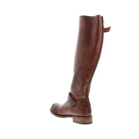 BedStu Blackburn F311019 Womens Brown Leather Hook & Loop Knee High Boots