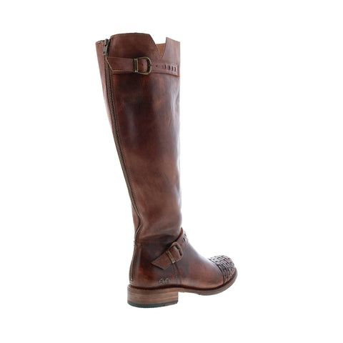 BedStu Blackburn F311019 Womens Brown Leather Hook & Loop Knee High Boots