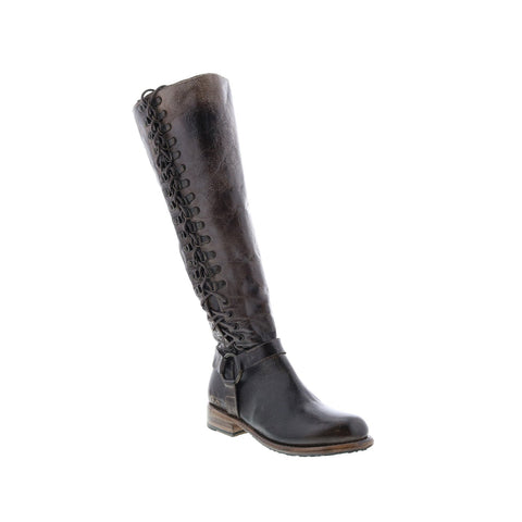 BedStu Burnley F311024 Womens Brown Leather Lace Up Knee High Boots