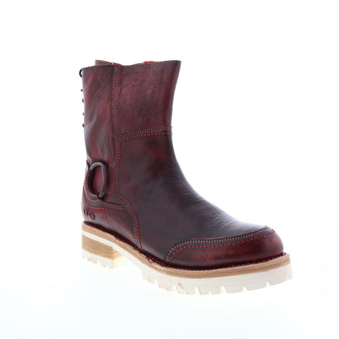 BedStu Donna F311036 Womens Burgundy Leather Zipper Casual Dress Boots