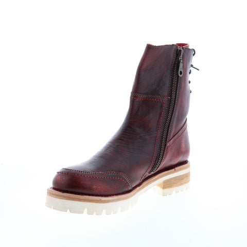 BedStu Donna F311036 Womens Burgundy Leather Zipper Casual Dress Boots