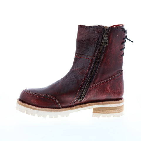 BedStu Donna F311036 Womens Burgundy Leather Zipper Casual Dress Boots