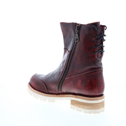 BedStu Donna F311036 Womens Burgundy Leather Zipper Casual Dress Boots