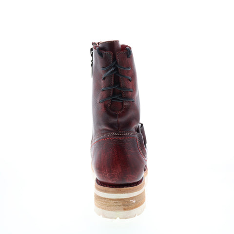 BedStu Donna F311036 Womens Burgundy Leather Zipper Casual Dress Boots