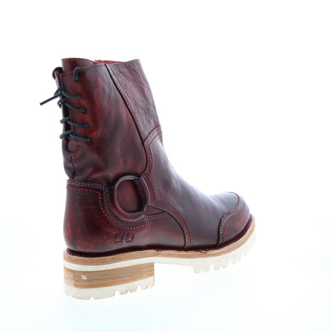 BedStu Donna F311036 Womens Burgundy Leather Zipper Casual Dress Boots