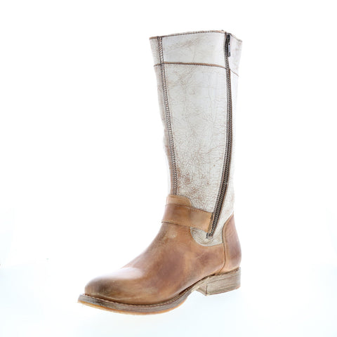 BedStu Gogo F321007 Womens Brown Leather Hook & Loop Mid Calf Boots