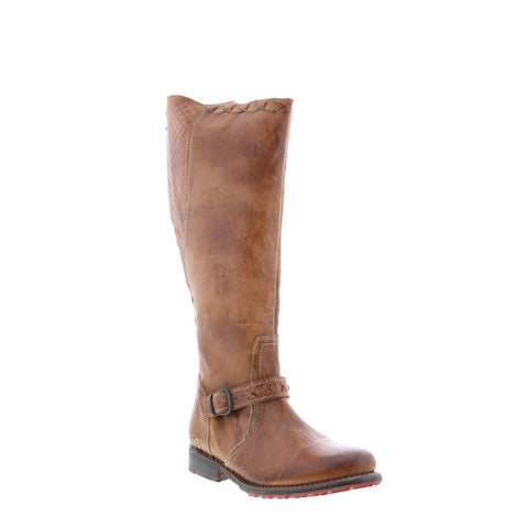 BedStu Glaye S F321139 Womens Brown Leather Hook & Loop Knee High Boots