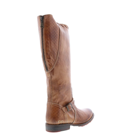 BedStu Glaye S F321139 Womens Brown Leather Hook & Loop Knee High Boots