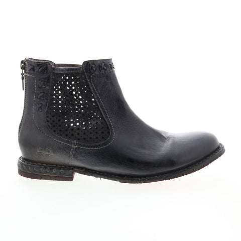 BedStu Baylene F321148 Womens Black Leather Zipper Ankle & Booties Boots