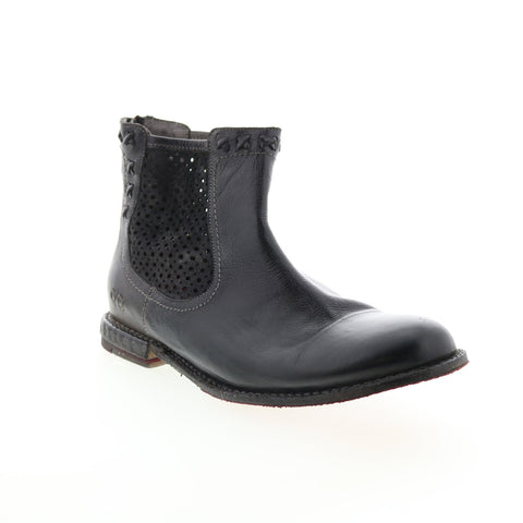 BedStu Baylene F321148 Womens Black Leather Zipper Ankle & Booties Boots