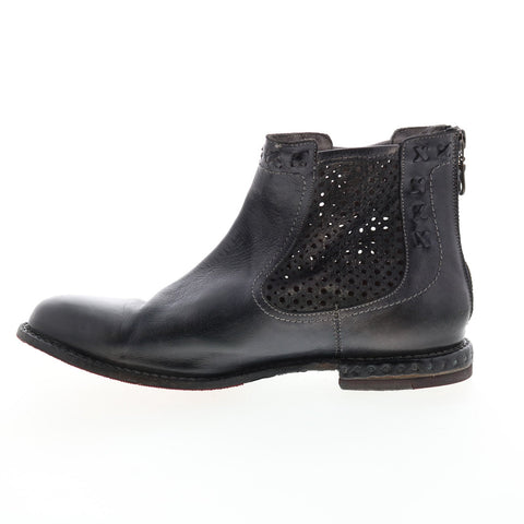BedStu Baylene F321148 Womens Black Leather Zipper Ankle & Booties Boots
