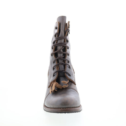 BedStu Finis F322007 Womens Gray Leather Lace Up Casual Dress Boots