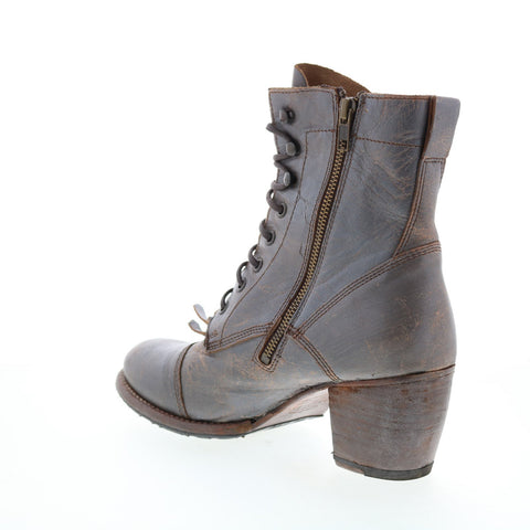 BedStu Finis F322007 Womens Gray Leather Lace Up Casual Dress Boots