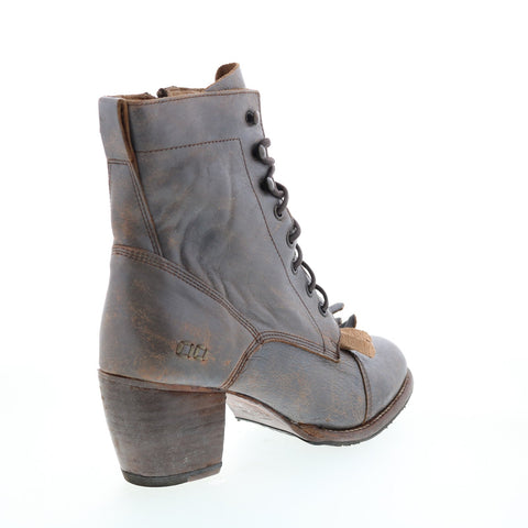 BedStu Finis F322007 Womens Gray Leather Lace Up Casual Dress Boots