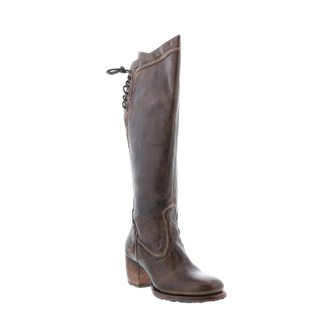BedStu Fortune F322011 Womens Gray Leather Zipper Knee High Boots