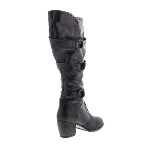 BedStu Decree F322012 Womens Black Leather Zipper Knee High Boots