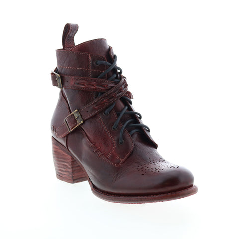 BedStu Allie F322017 Womens Burgundy Leather Lace Up Casual Dress Boots