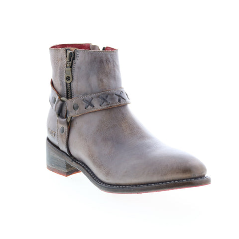 BedStu Winslet F328001 Womens Gray Leather Zipper Casual Dress Boots