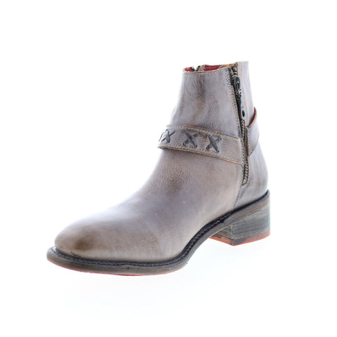 BedStu Winslet F328001 Womens Gray Leather Zipper Casual Dress Boots