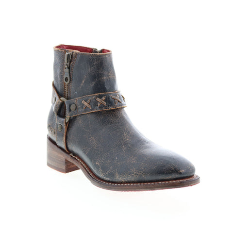 BedStu Winslet F328001 Womens Black Leather Zipper Casual Dress Boots