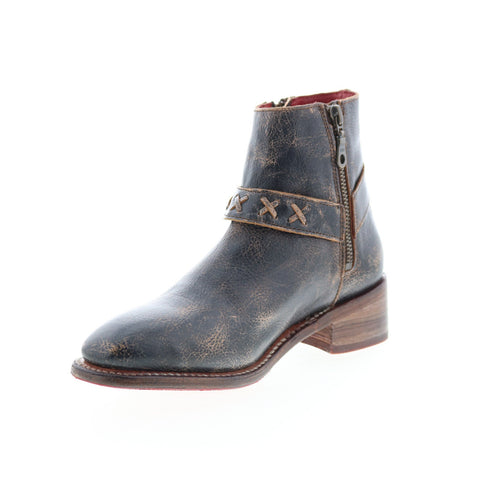 BedStu Winslet F328001 Womens Black Leather Zipper Casual Dress Boots