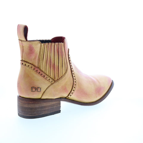 BedStu Ellice F328008 Womens Yellow Leather Slip On Chelsea Boots