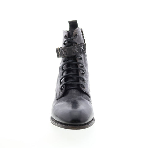 BedStu Era F328009 Womens Black Leather Lace Up Casual Dress Boots