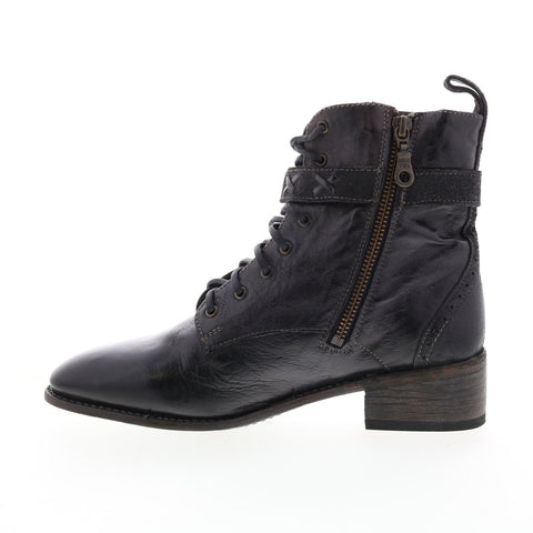 BedStu Era F328009 Womens Black Leather Lace Up Casual Dress Boots