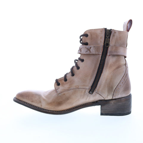 BedStu Era F328009 Womens Gray Leather Lace Up Casual Dress Boots