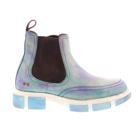 BedStu Randi F328011 Womens Blue Leather Slip On Chelsea Boots