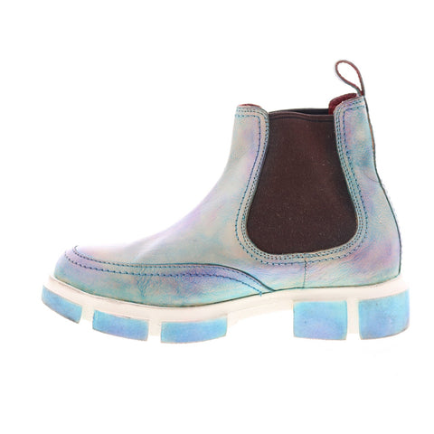 BedStu Randi F328011 Womens Blue Leather Slip On Chelsea Boots
