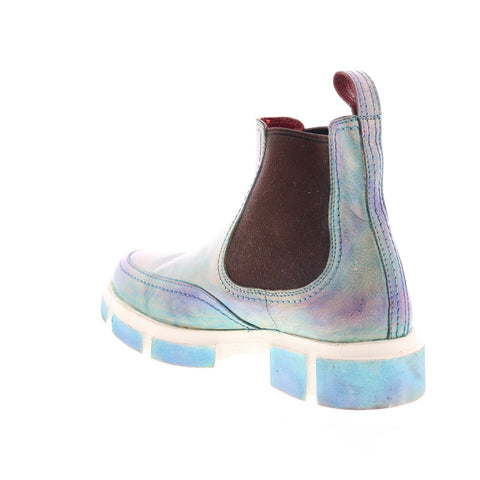 BedStu Randi F328011 Womens Blue Leather Slip On Chelsea Boots