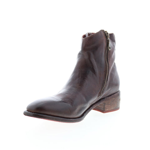 BedStu Aldina F328016 Womens Brown Leather Lace Up Ankle & Booties Boots