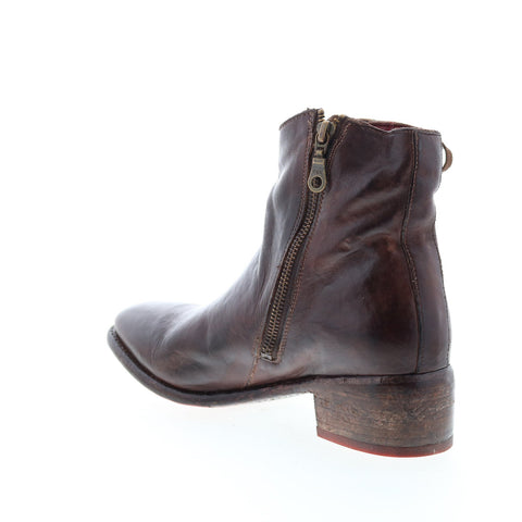 BedStu Aldina F328016 Womens Brown Leather Lace Up Ankle & Booties Boots