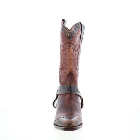 BedStu Tehachapi F331002 Womens Red Leather Slip On Mid Calf Boots