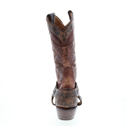 BedStu Tehachapi F331002 Womens Red Leather Slip On Mid Calf Boots