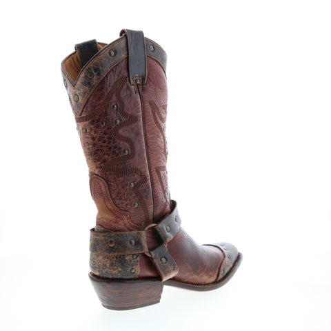 BedStu Tehachapi F331002 Womens Red Leather Slip On Mid Calf Boots