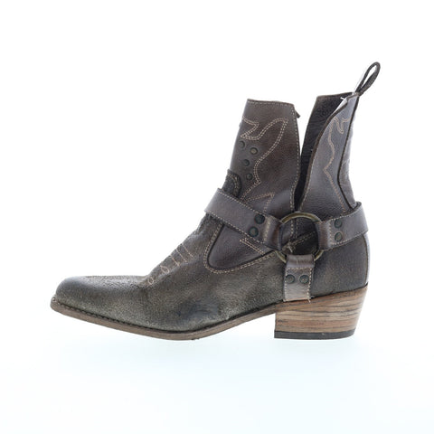 BedStu Canada F331014 Womens Gray Leather Zipper Ankle & Booties Boots