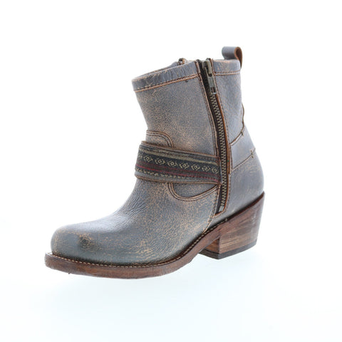 BedStu Triple F331508 Womens Gray Leather Zipper Casual Dress Boots
