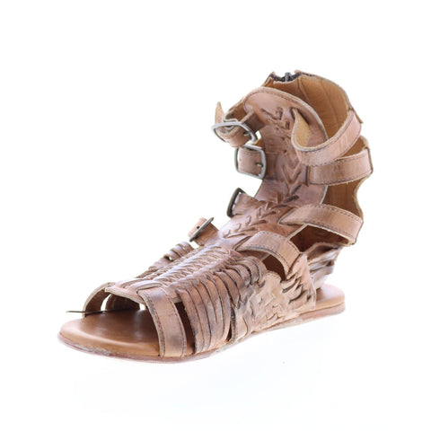 BedStu Aurelia F373010 Womens Brown Leather Gladiator Sandals Shoes