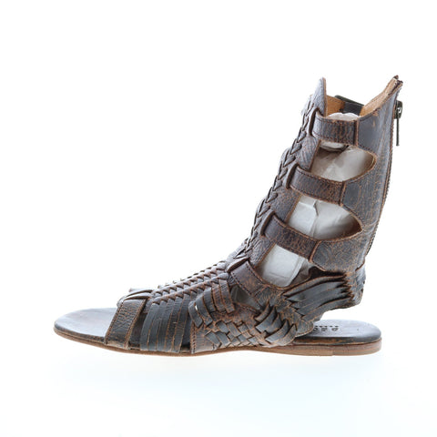 BedStu Aurelia F373010 Womens Brown Leather Gladiator Sandals Shoes