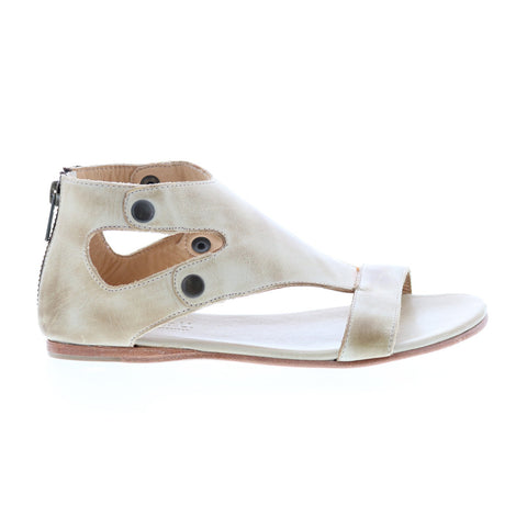 BedStu Soto F373012 Womens Beige Leather Zipper Strap Sandals Shoes