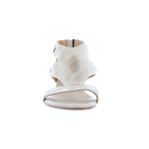BedStu Soto F373012 Womens Beige Leather Zipper Strap Sandals Shoes