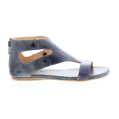 BedStu Soto F373012 Womens Blue Leather Zipper Strap Sandals Shoes