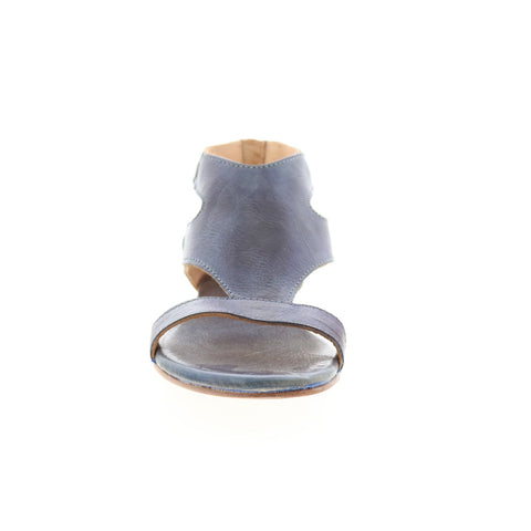 BedStu Soto F373012 Womens Blue Leather Zipper Strap Sandals Shoes